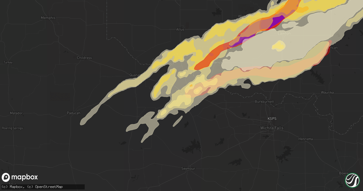 Hail map in Vernon, TX on April 17, 2013