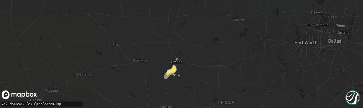 Hail map in Abilene, TX on April 17, 2015