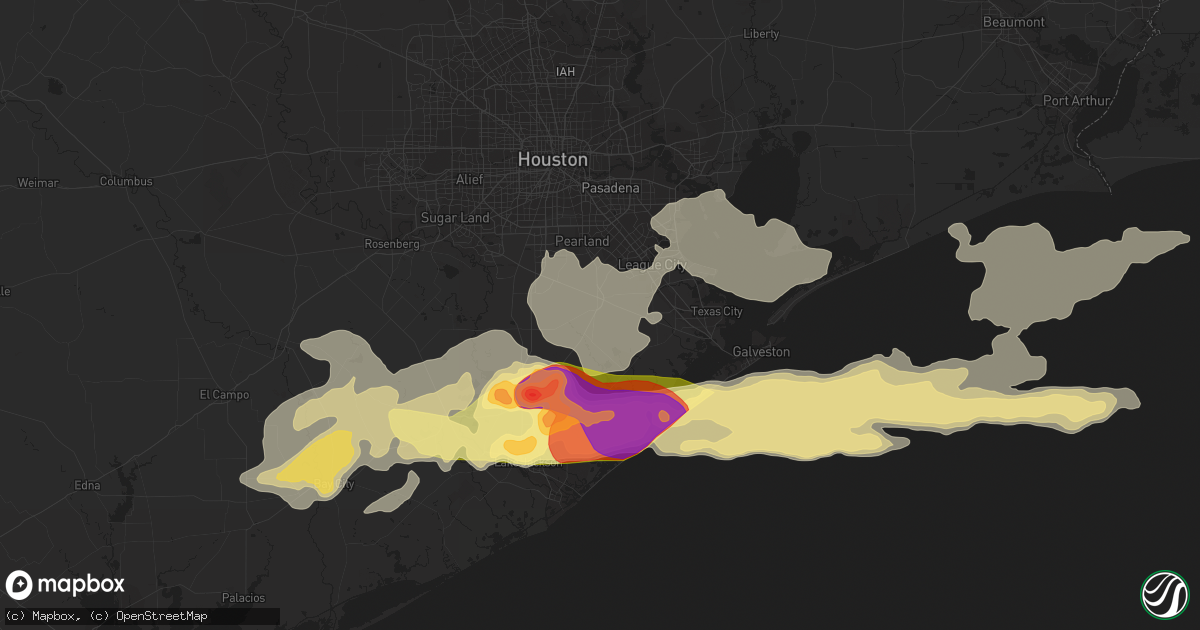 Hail map in Alvin, TX on April 17, 2015