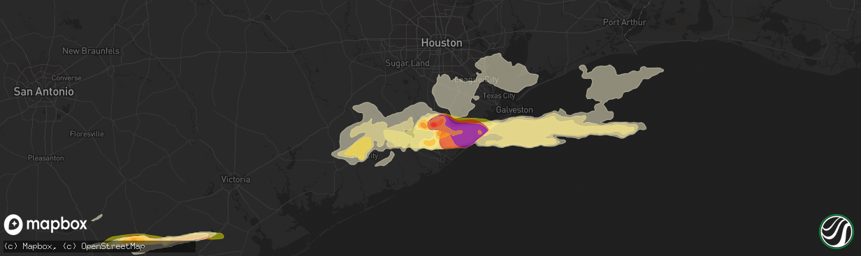 Hail map in Angleton, TX on April 17, 2015