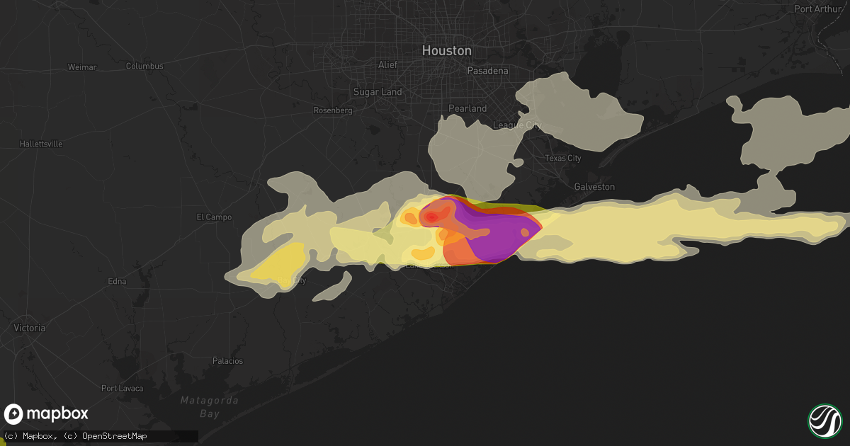 Hail map in Angleton, TX on April 17, 2015