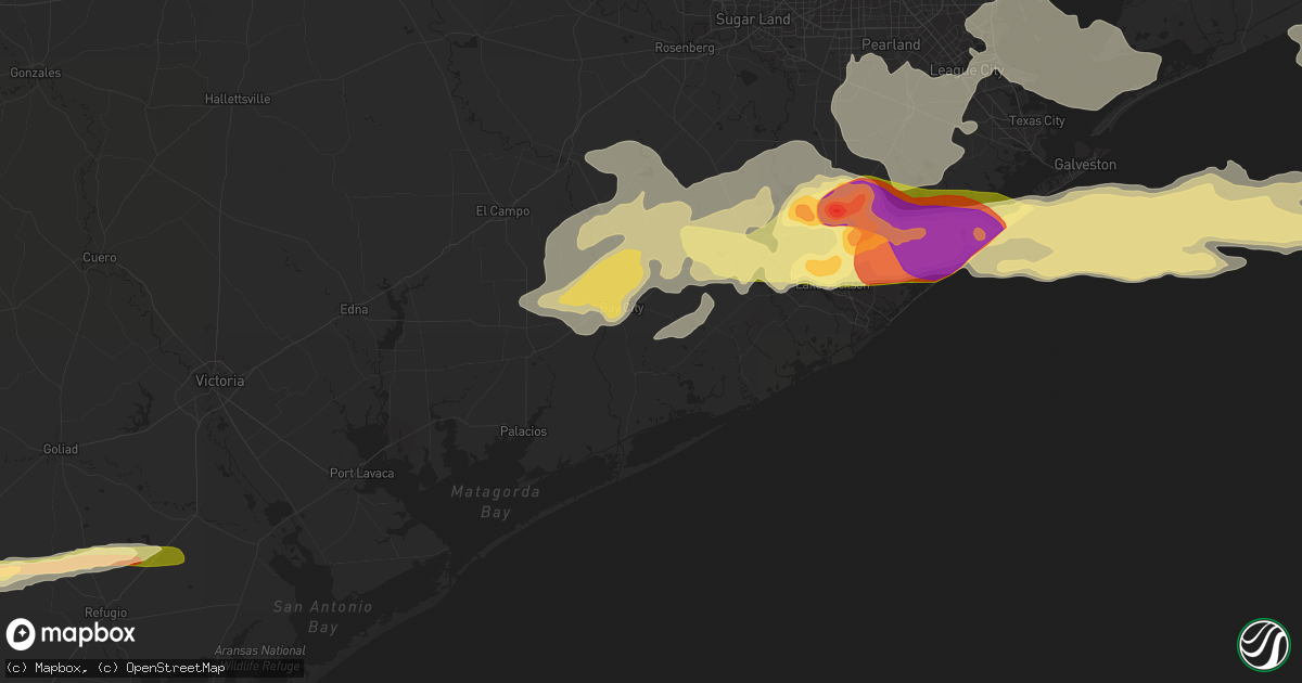 Hail map in Bay City, TX on April 17, 2015