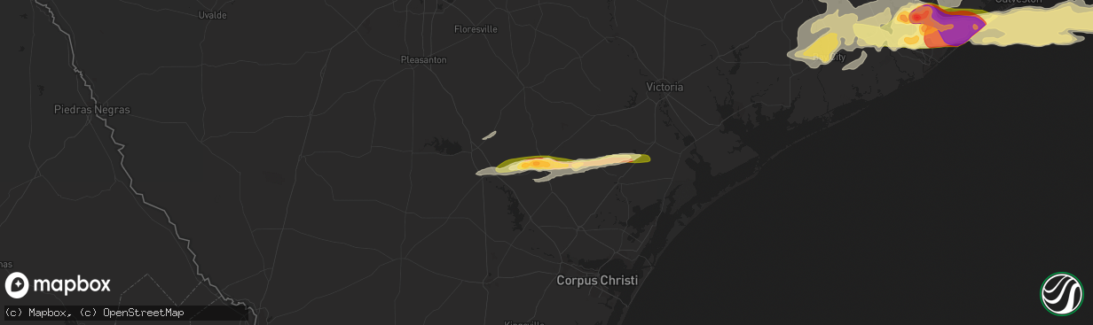 Hail map in Beeville, TX on April 17, 2015