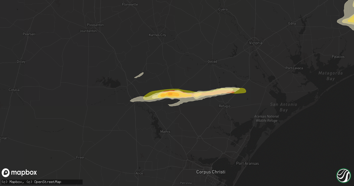 Hail map in Beeville, TX on April 17, 2015