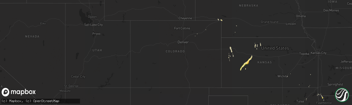 Hail map in Colorado on April 17, 2015