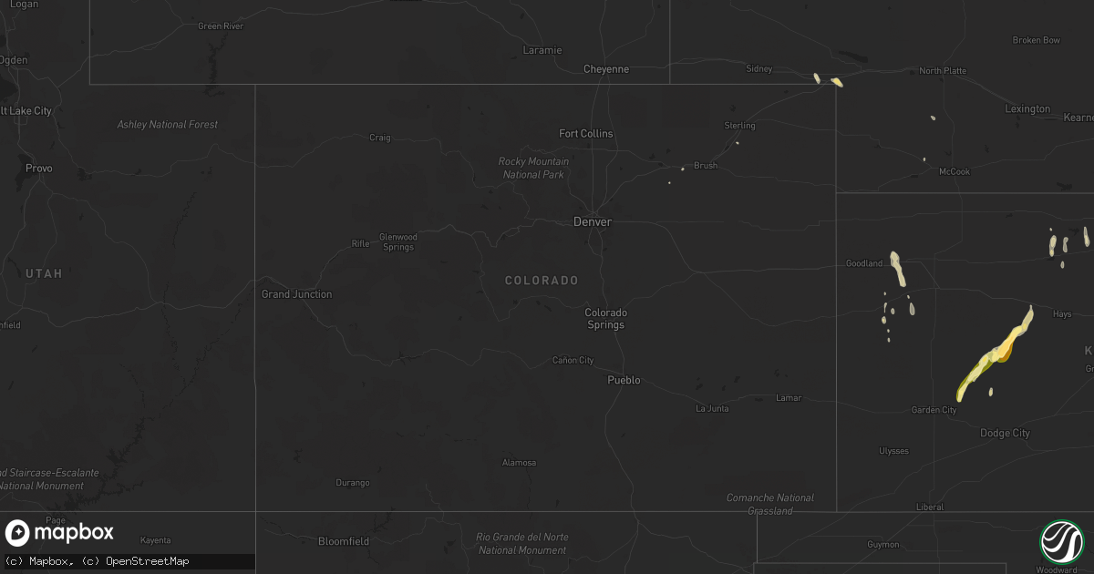 Hail map in Colorado on April 17, 2015