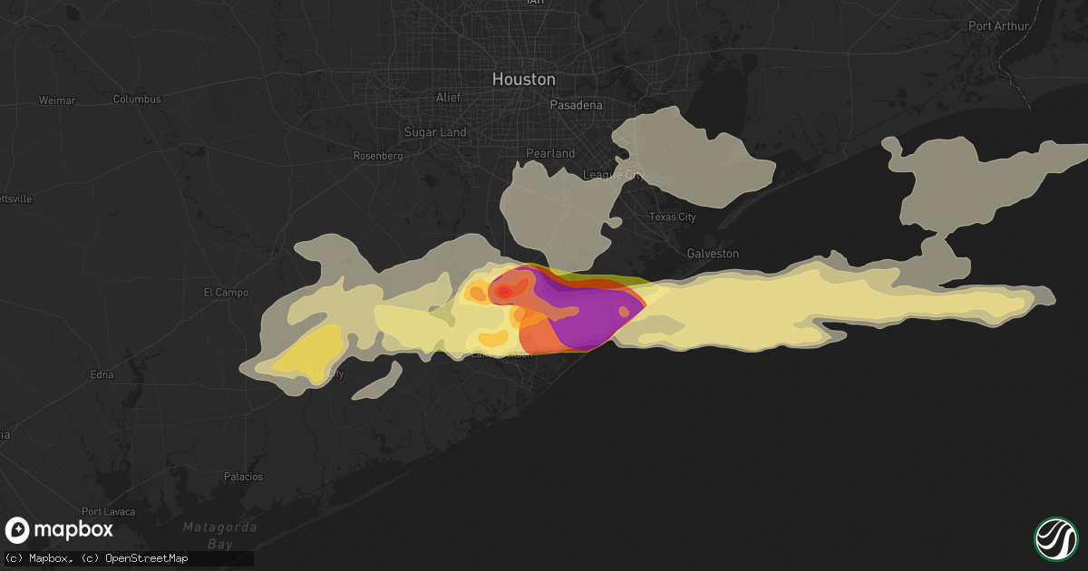 Hail map in Danbury, TX on April 17, 2015