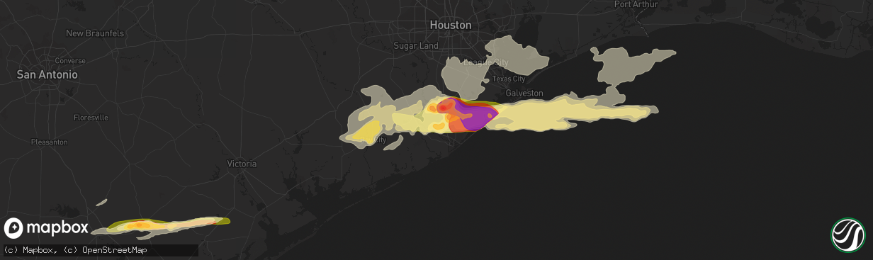 Hail map in Lake Jackson, TX on April 17, 2015