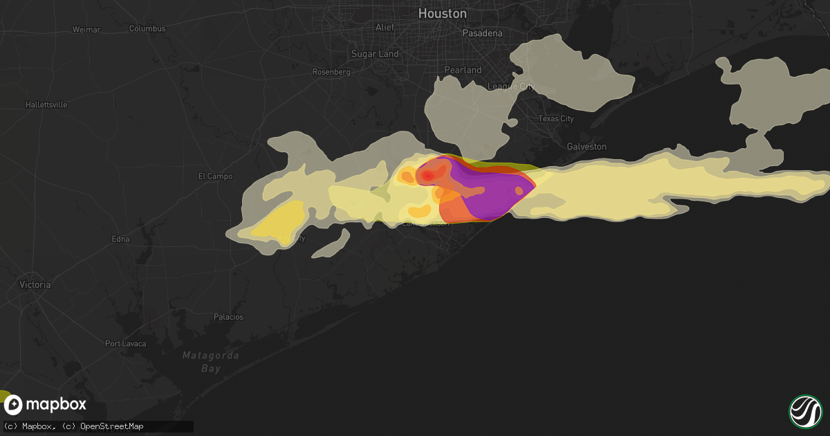 Hail map in Lake Jackson, TX on April 17, 2015
