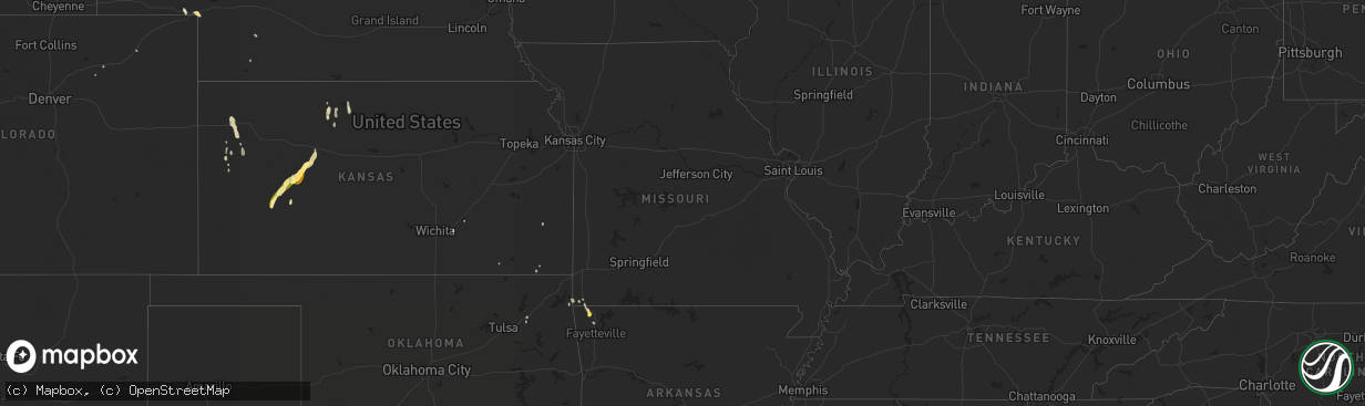 Hail map in Missouri on April 17, 2015