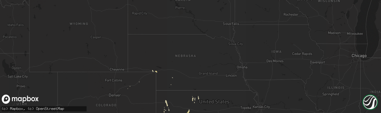 Hail map in Nebraska on April 17, 2015