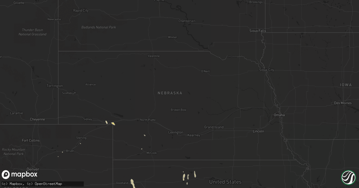 Hail map in Nebraska on April 17, 2015