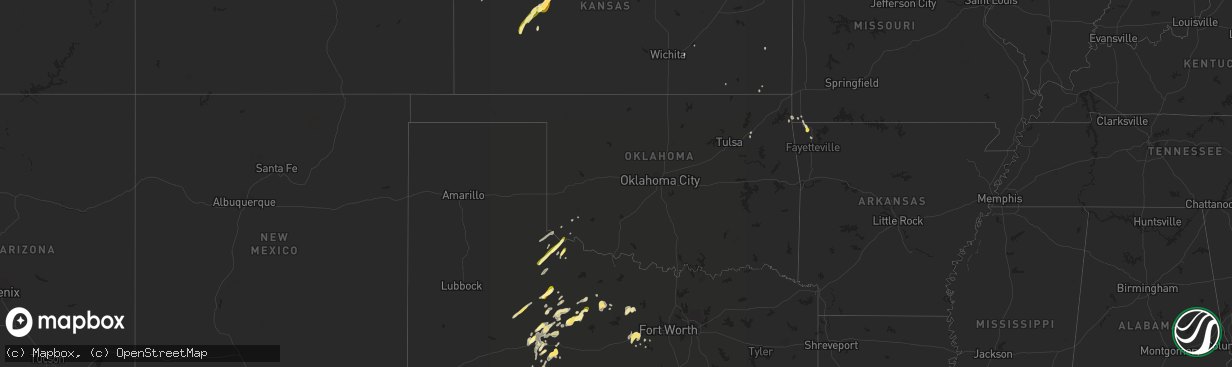 Hail map in Oklahoma on April 17, 2015