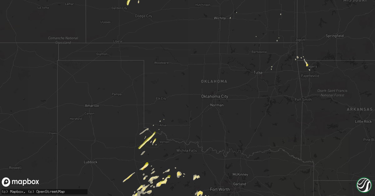 Hail map in Oklahoma on April 17, 2015