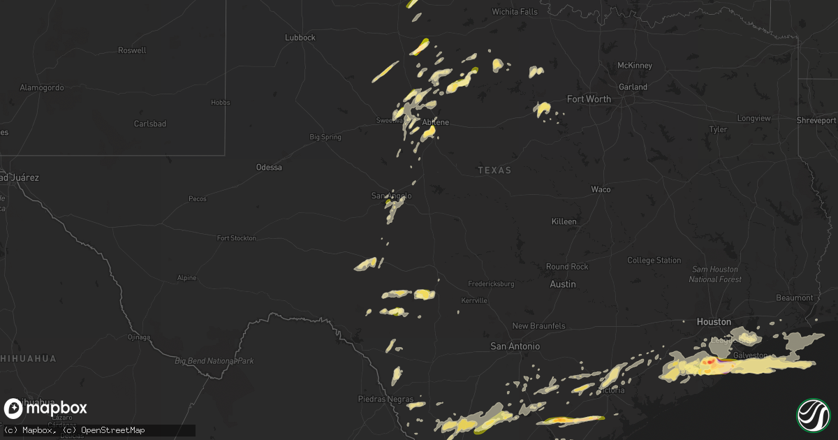 Hail map in Texas on April 17, 2015