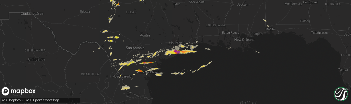 Hail map on April 17, 2015