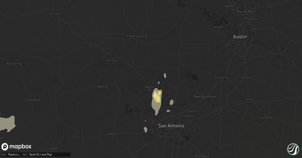 Hail map in Boerne, TX on April 17, 2016