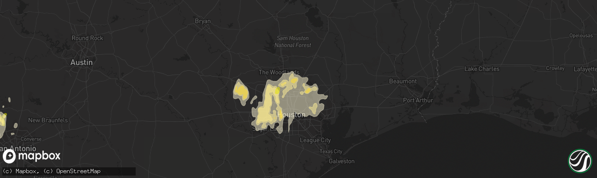 Hail map in Humble, TX on April 17, 2016