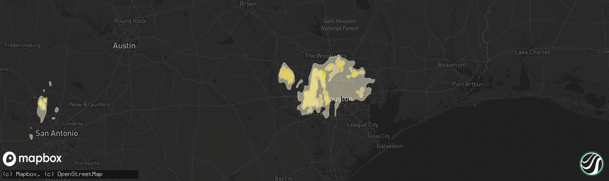Hail map in Katy, TX on April 17, 2016