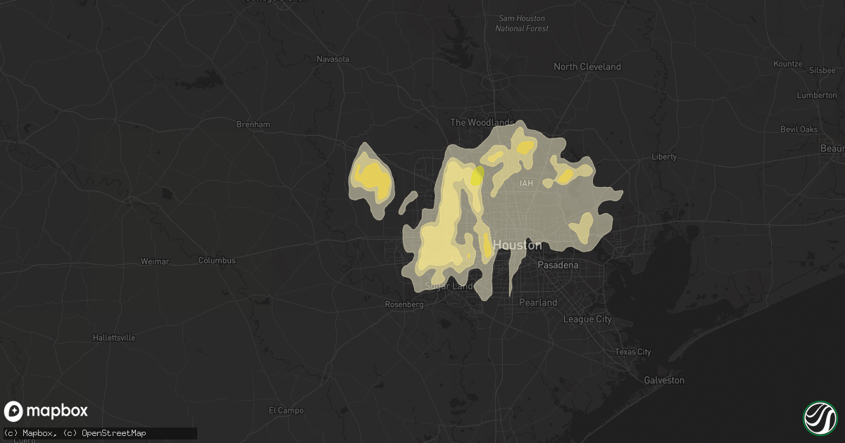 Hail map in Katy, TX on April 17, 2016