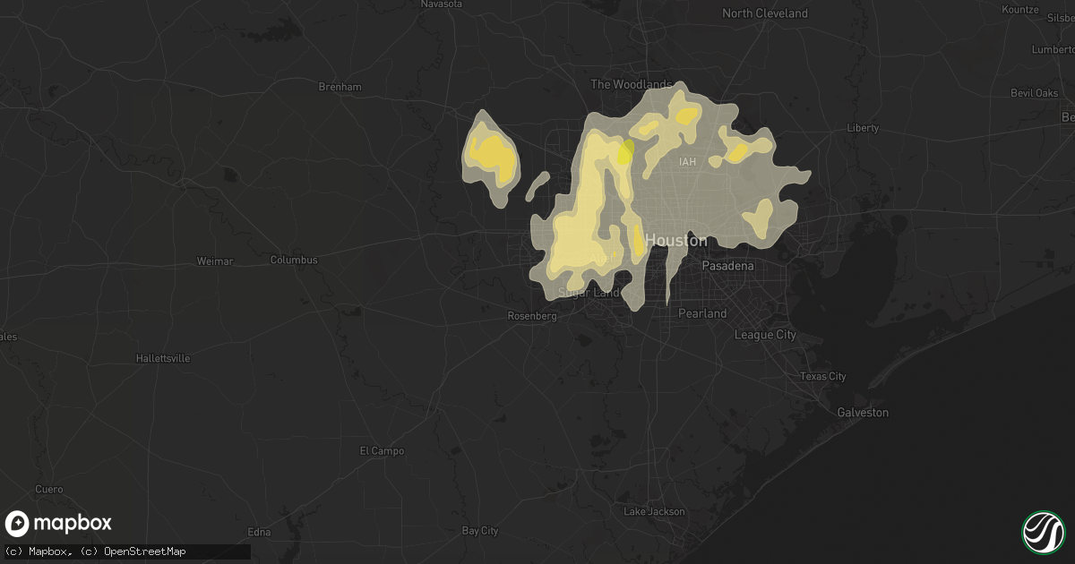 Hail map in Richmond, TX on April 17, 2016