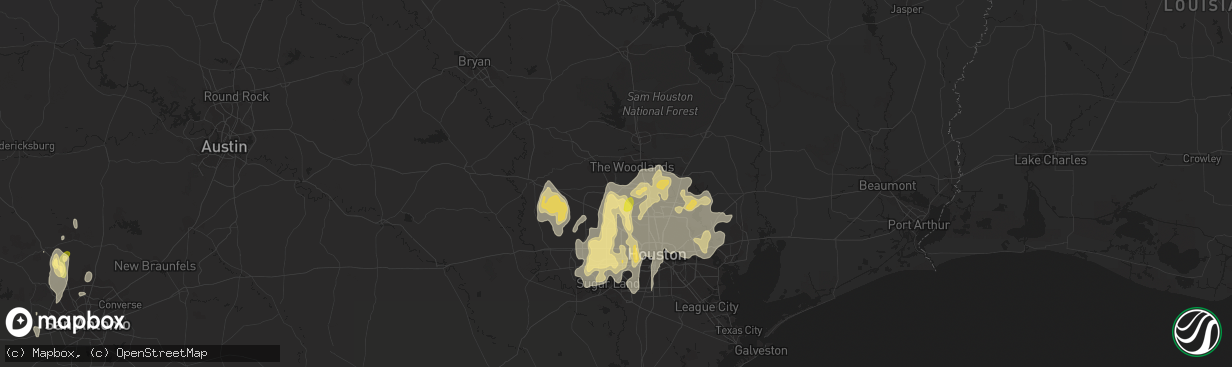 Hail map in Tomball, TX on April 17, 2016