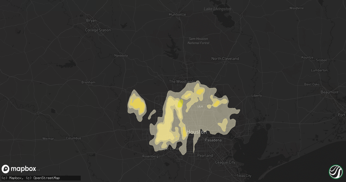 Hail map in Tomball, TX on April 17, 2016