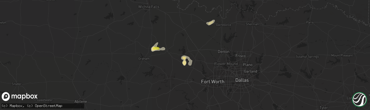 Hail map in Bridgeport, TX on April 17, 2017