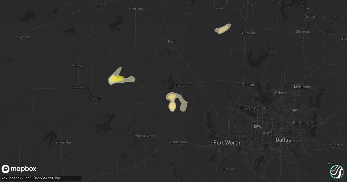 Hail map in Bridgeport, TX on April 17, 2017