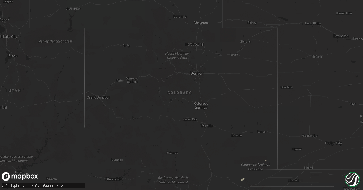 Hail map in Colorado on April 17, 2017