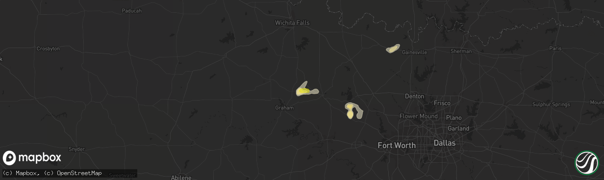 Hail map in Jermyn, TX on April 17, 2017