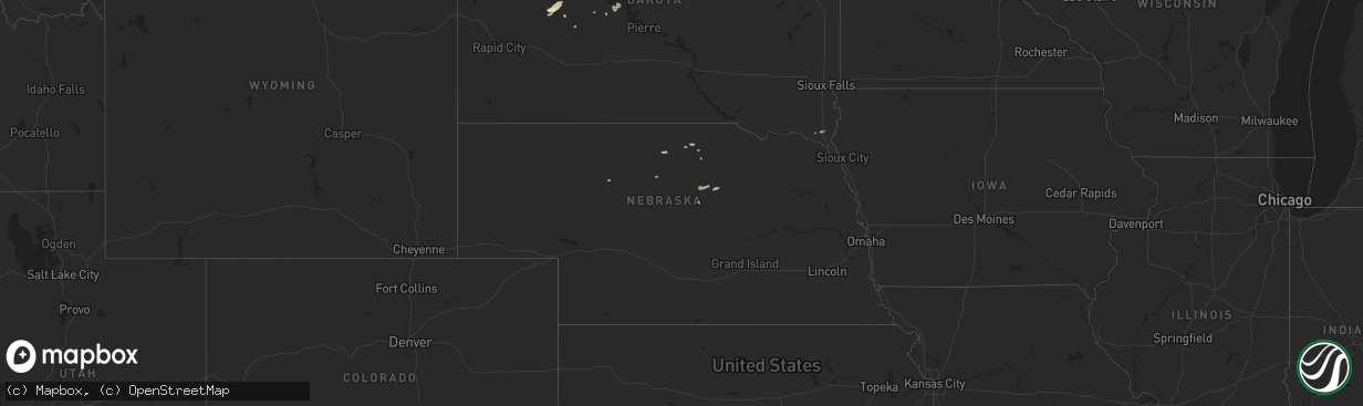 Hail map in Nebraska on April 17, 2017