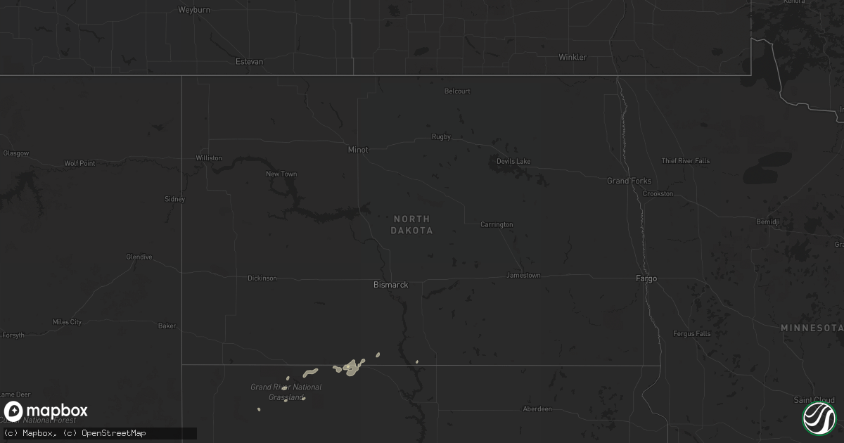 Hail map in North Dakota on April 17, 2017