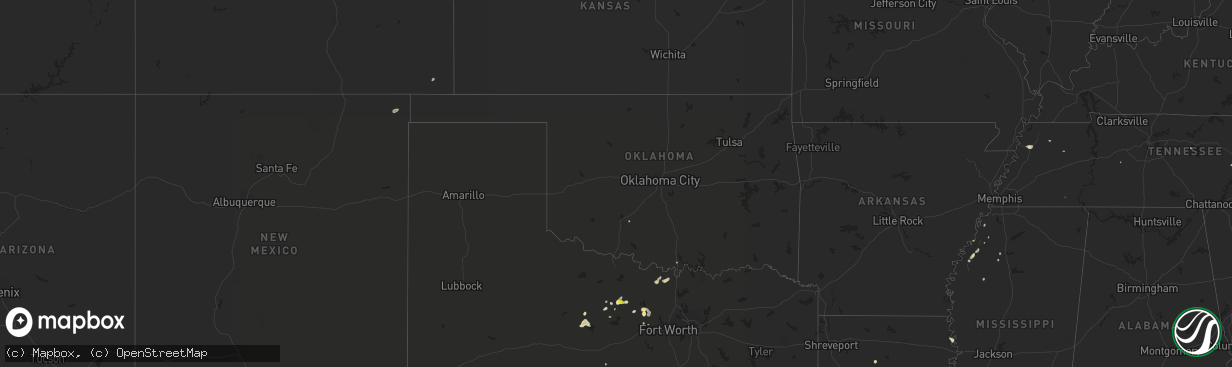 Hail map in Oklahoma on April 17, 2017