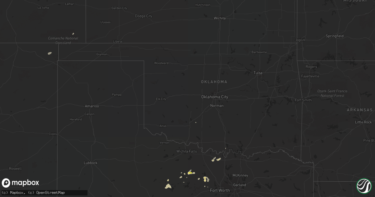 Hail map in Oklahoma on April 17, 2017