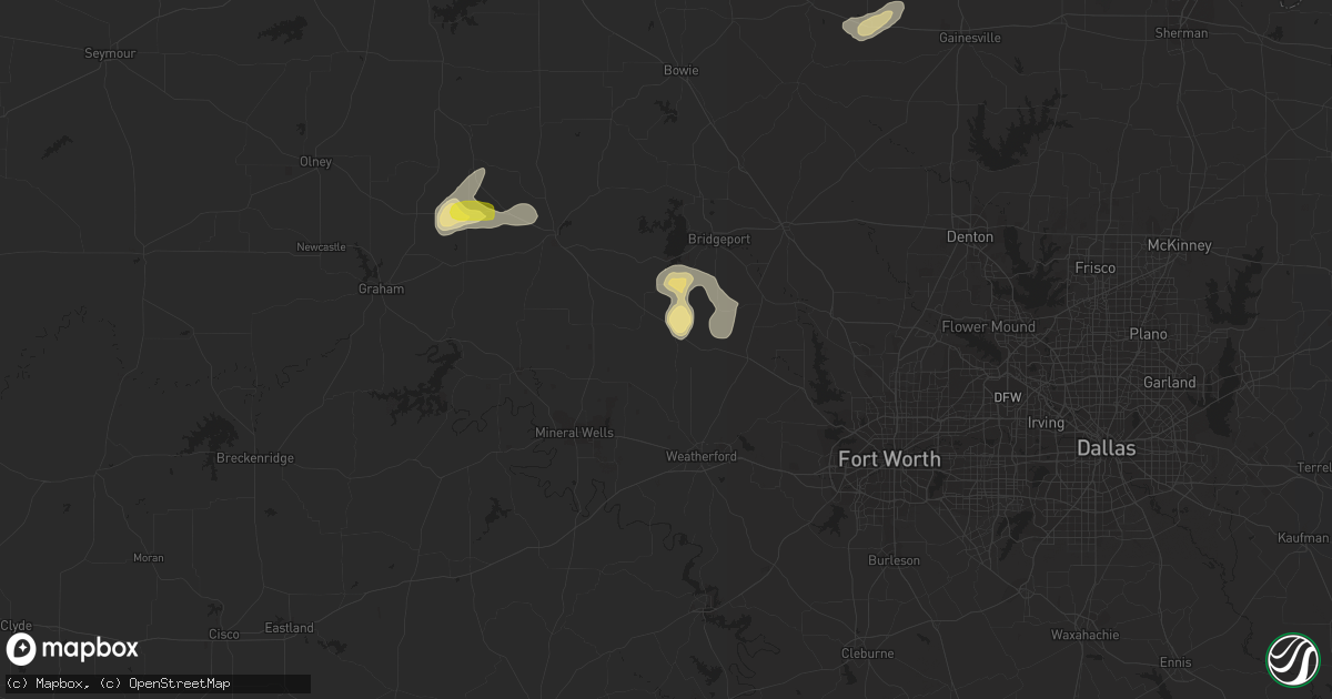 Hail map in Poolville, TX on April 17, 2017
