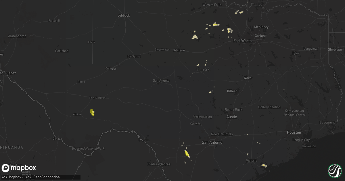 Hail map in Texas on April 17, 2017