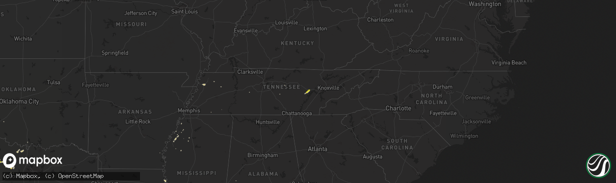 Hail map on April 17, 2017