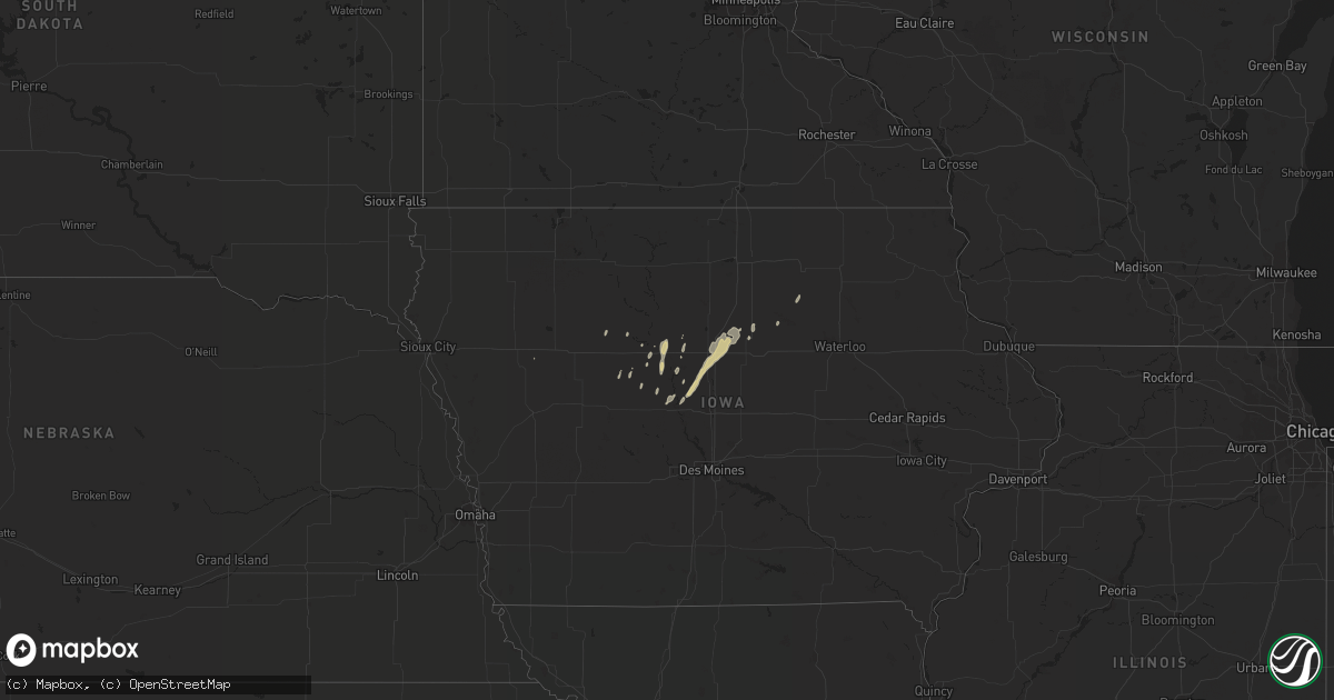 Hail map on April 17, 2018