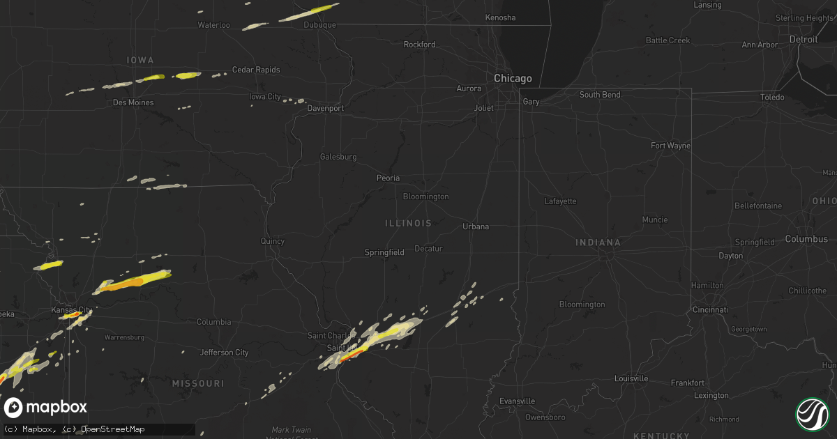 Hail map in Illinois on April 17, 2019