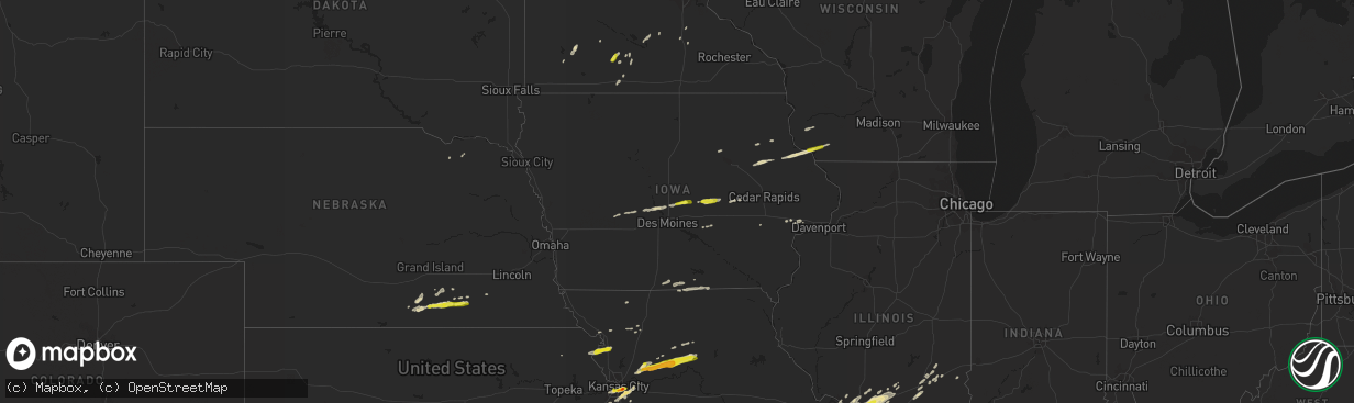 Hail map in Iowa on April 17, 2019