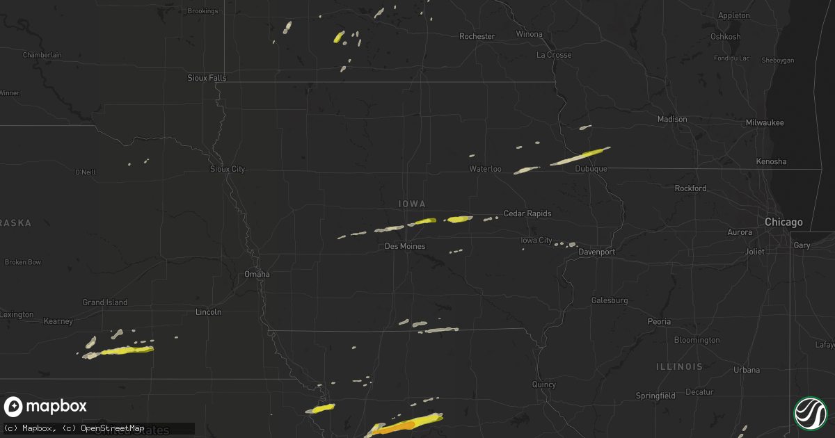 Hail map in Iowa on April 17, 2019