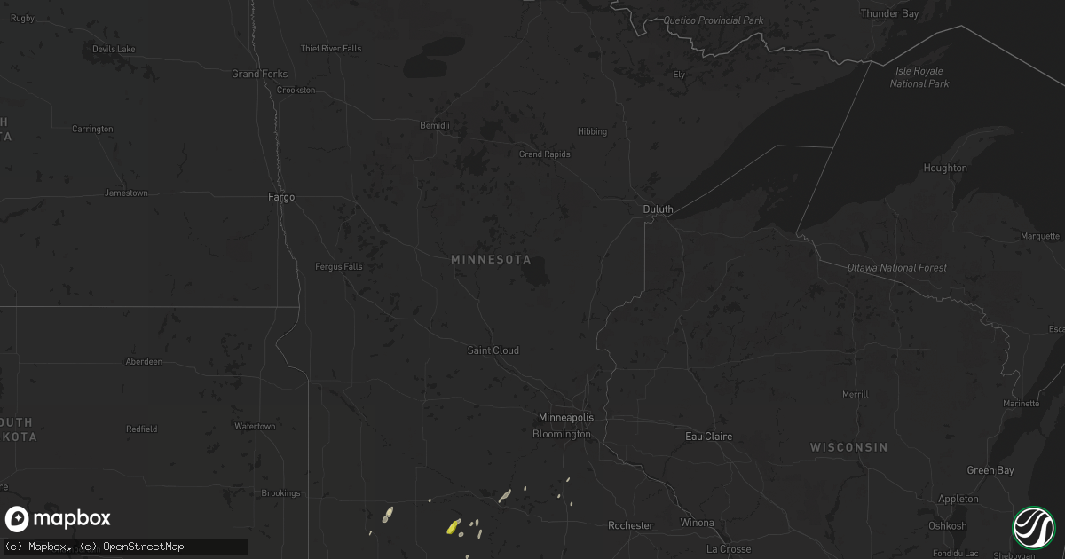 Hail map in Minnesota on April 17, 2019