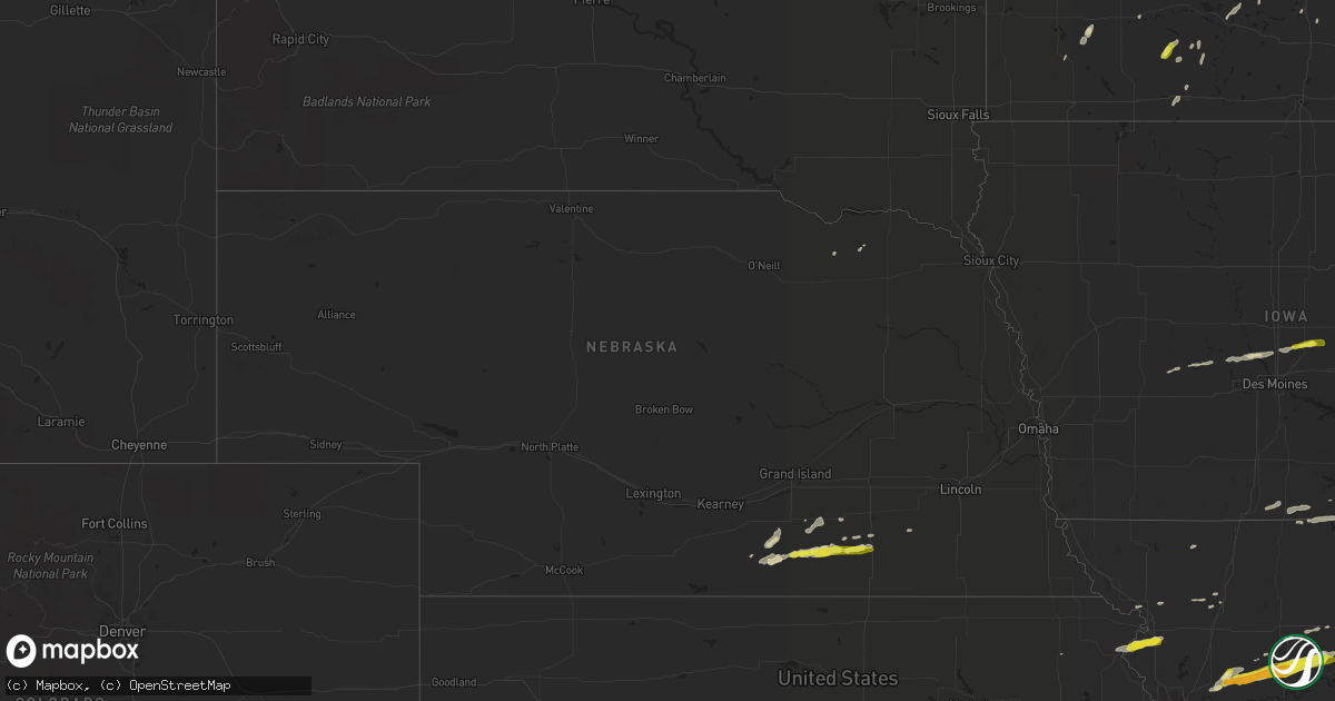 Hail map in Nebraska on April 17, 2019