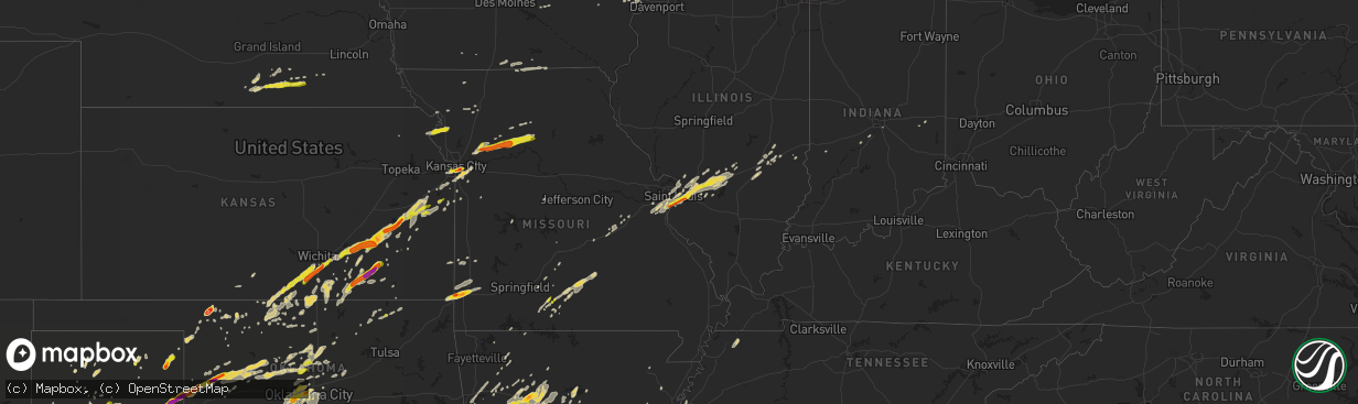 Hail map on April 17, 2019