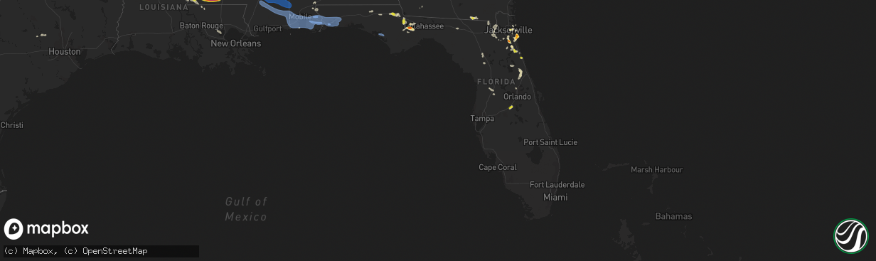 Hail map in Florida on April 17, 2022