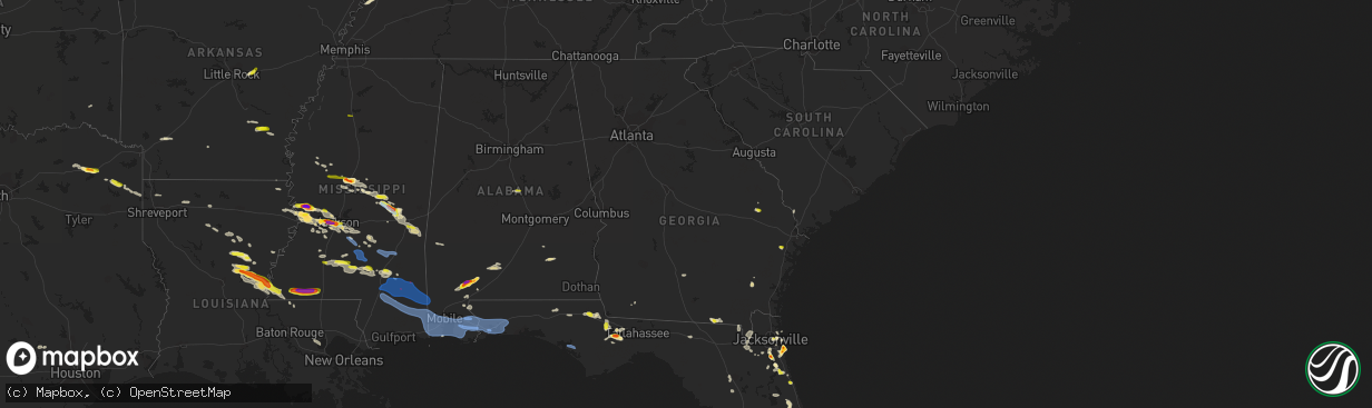 Hail map in Georgia on April 17, 2022