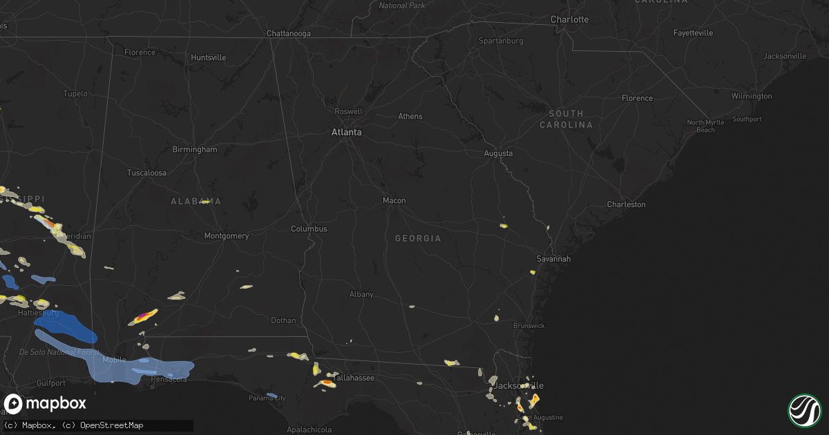 Hail map in Georgia on April 17, 2022