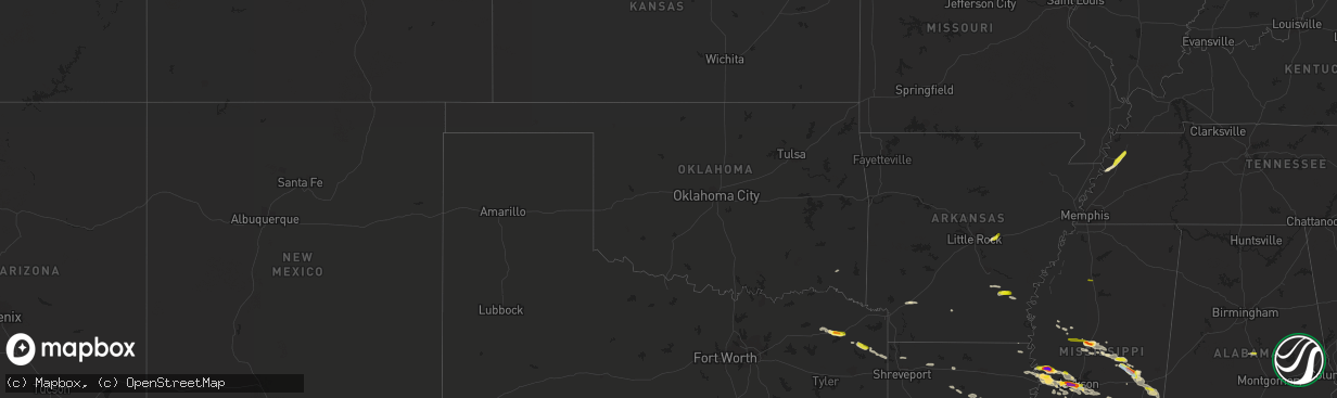 Hail map in Oklahoma on April 17, 2022