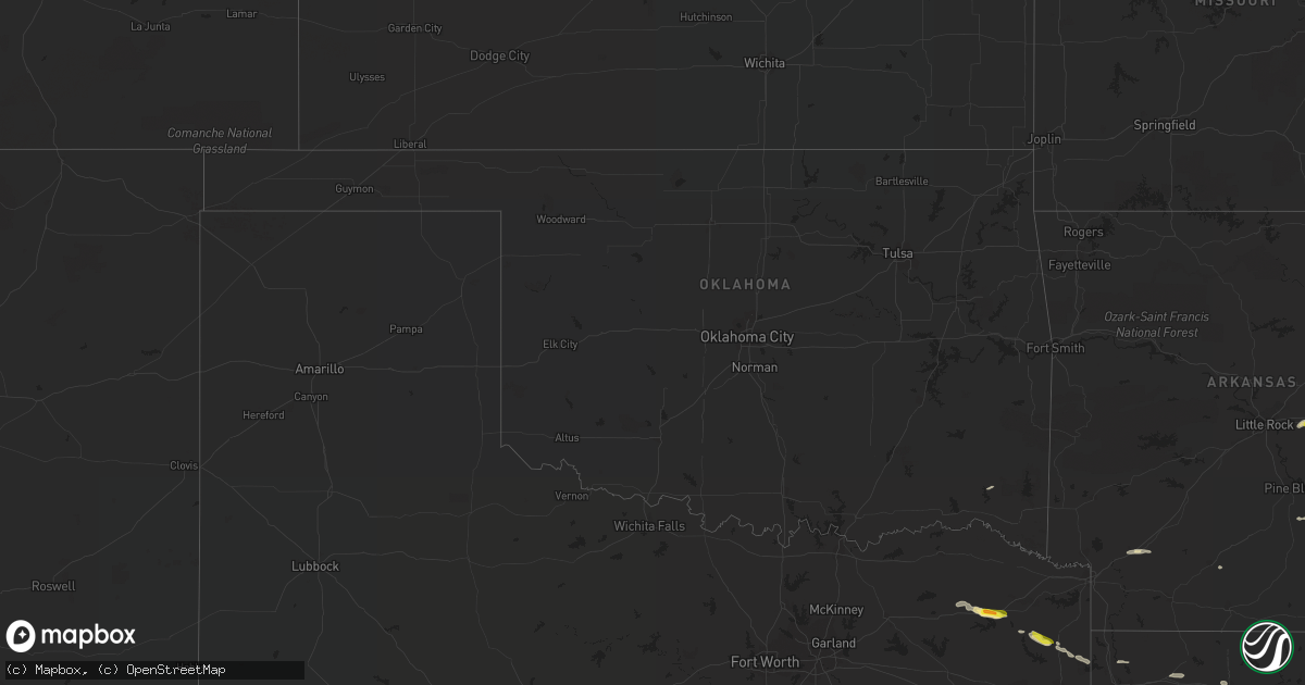 Hail map in Oklahoma on April 17, 2022